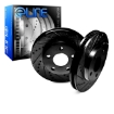 Picture of R1 Concepts GR86/FR-S E-Line  Drilled and Slotted Front Brake Rotors (Black) - 2013-2020 BRZ/FR-S/86, 2022+ BRZ/GR86