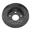 Picture of R1 Concepts GR86/FR-S E-Line  Drilled and Slotted Front Brake Rotors (Black) - 2013-2020 BRZ/FR-S/86, 2022+ BRZ/GR86