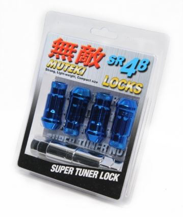 Picture of Muteki SR48 Locking 12x1.25 Lug Nut Set (4pcs) - Blue