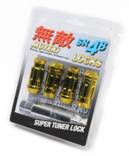 Picture of Muteki SR48 Locking 12x1.25 Lug Nut Set (4pcs) - Gold Chrome