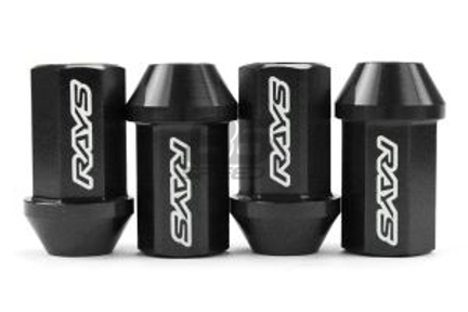 thumbnail image 2 of RAYS Black Lug Nuts – Dura Nuts Straight L42 42mm, M12x1.5, 20-Pack With Key 2 of 5