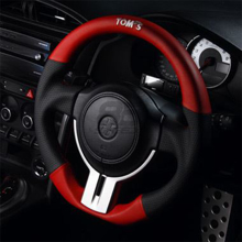 Picture of TOMS Racing Red & Black Leather Steering Wheel