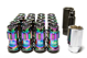 Picture of Project Kics R40 Iconix M12x1.5 Lug Nuts w/Locks - NeoChrome w/ Black Caps