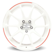 Picture of RAYS VOLK RACING ZE40 RW LIMITED - 18X9.5 +44 5X100 DASH WHITE/REDOT