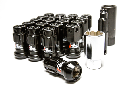 Picture of Project Kics R40 Iconix Capped M12x1.5 Lug Nuts w/ Locks - Black w/ Black